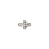 Diamond Cut Rounded Cross Connector - 9.1MM x 6MM | Sterling Silver