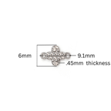 Diamond Cut Rounded Cross Connector - 9.1MM x 6MM | Sterling Silver