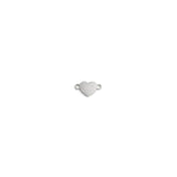 Diamond Cut Heart Connector - 9.2MM x 5.6MM | Sterling Silver