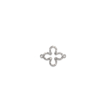 Diamond Cut Clover Connector - 12MM x 15MM | Sterling Silver