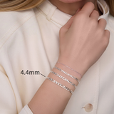 Ultra Flat Figaro Chain - 4.4MM | Sterling Silver