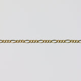 Charlie Permanent Jewelry Chain, Figaro Design, Lie Flat Links, Available in Gold Options and Sterling Silver