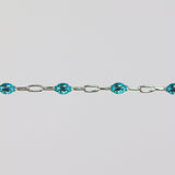Silvia Permanent Jewelry Chain, White Enamel Design, Cable Links, Available in Gold Filled and Sterling Silver