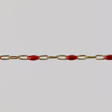 Silvia Permanent Jewelry Chain, White Enamel Design, Cable Links, Available in Gold Filled and Sterling Silver