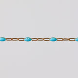 Silvia Permanent Jewelry Chain, White Enamel Design, Cable Links, Available in Gold Filled and Sterling Silver