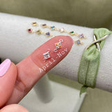 Luxe Baguette Rectangle Birthstone Connectors - Sterling Silver - B42S - Luxe Colors
