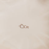 Double Heart Auburn Connectors | 4 Pack | 14K Gold Filled Yellow and .925 Sterling Silver
