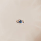 Evil Eye Design Auburn Connectors | 4 Pack | 14K Gold Filled Yellow and .925 Sterling Silver