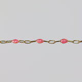 Silvia Permanent Jewelry Chain, White Enamel Design, Cable Links, Available in Gold Filled and Sterling Silver