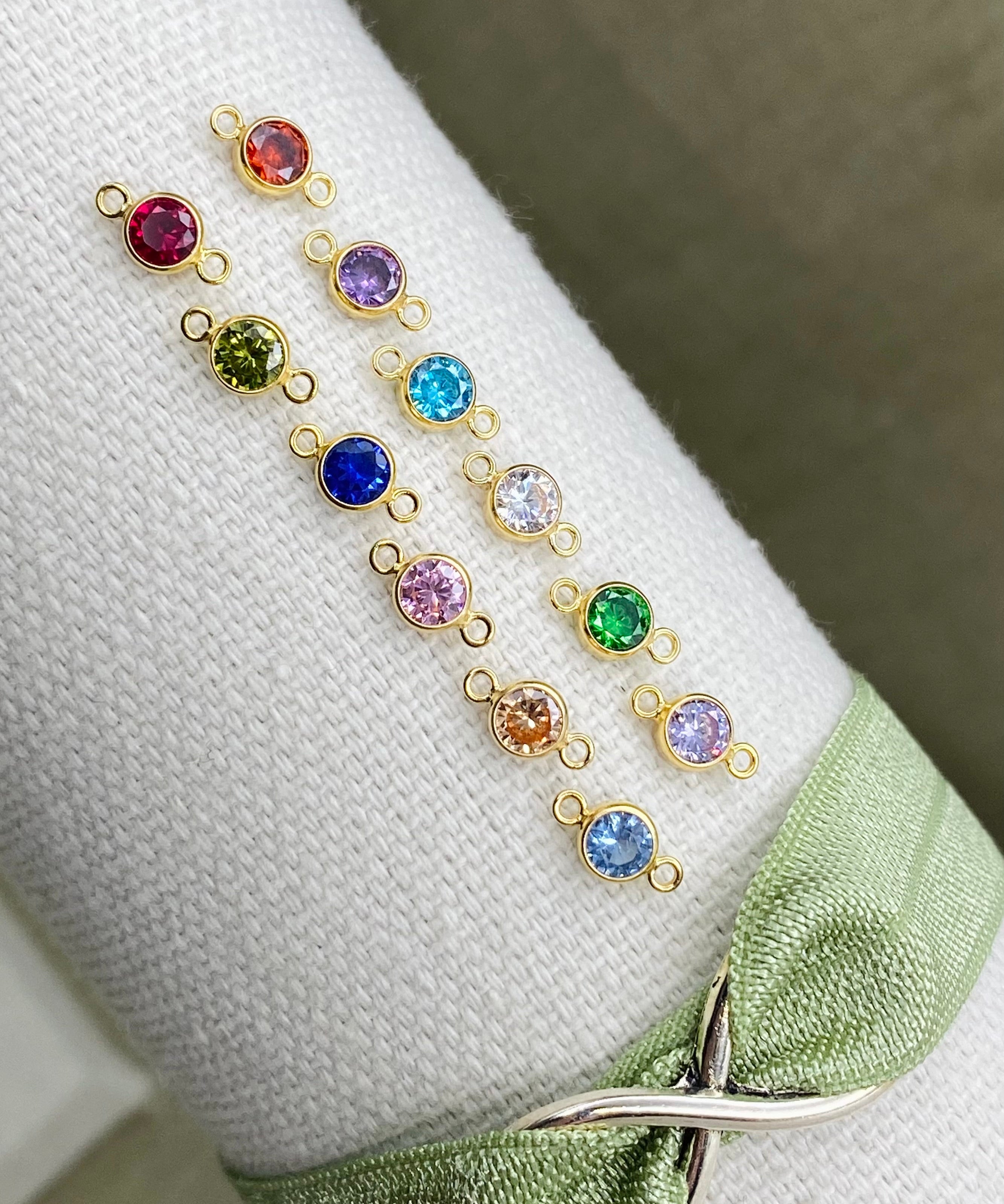 Luxe 6mm Birthstone Connectors - Gold Filled - B45G - Luxe Colors