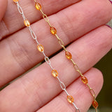 Peachy Orange Enamel Chain - Sunburst - E30
