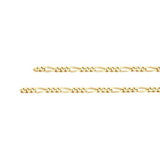 Charlie Permanent Jewelry Chain, Figaro Design, Lie Flat Links, Available in Gold Options and Sterling Silver