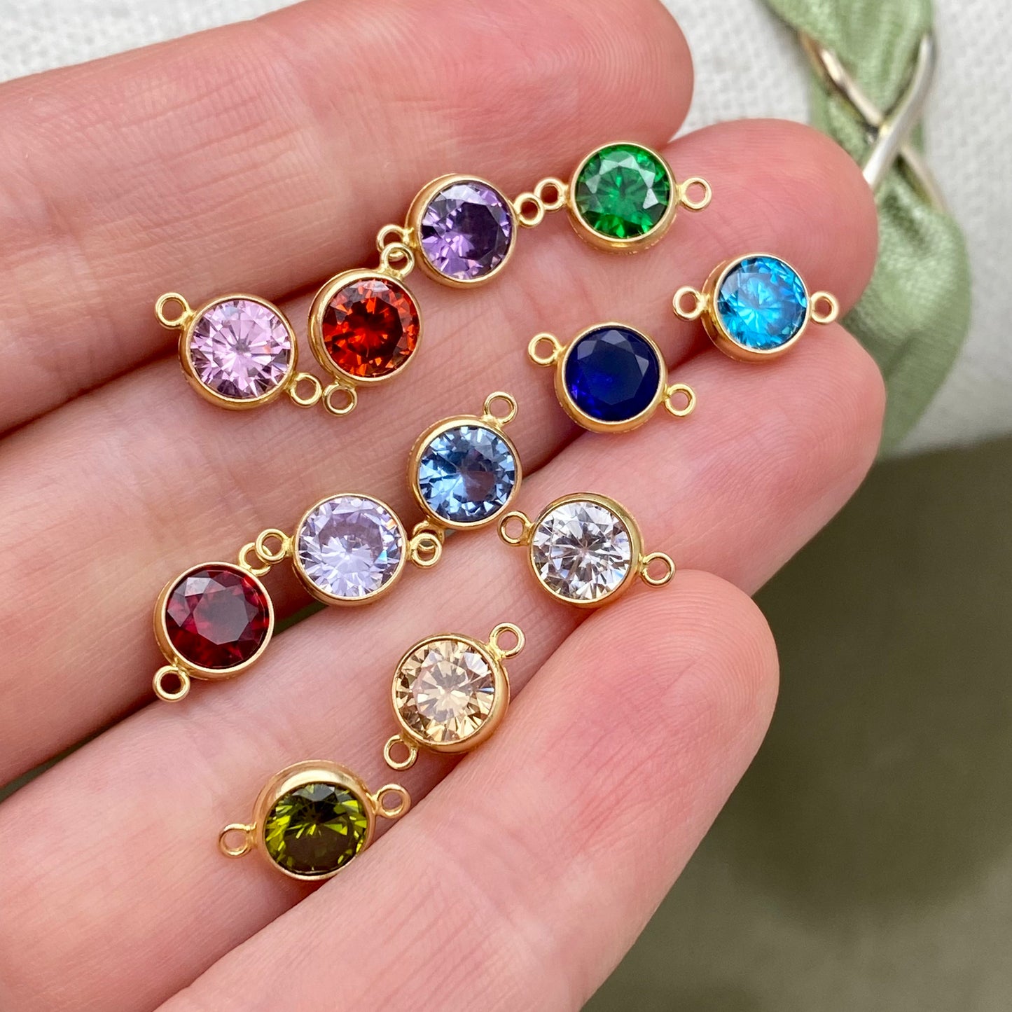 Luxe 6mm Birthstone Connectors - Gold Filled - B45G - Luxe Colors