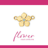 Flower Connector | 14K Gold Filled Yellow | 7.5mm | White Gemstone | 4pk