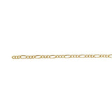 Charlie Permanent Jewelry Chain, Figaro Design, Lie Flat Links, Available in Gold Options and Sterling Silver