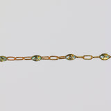 Silvia Permanent Jewelry Chain, White Enamel Design, Cable Links, Available in Gold Filled and Sterling Silver