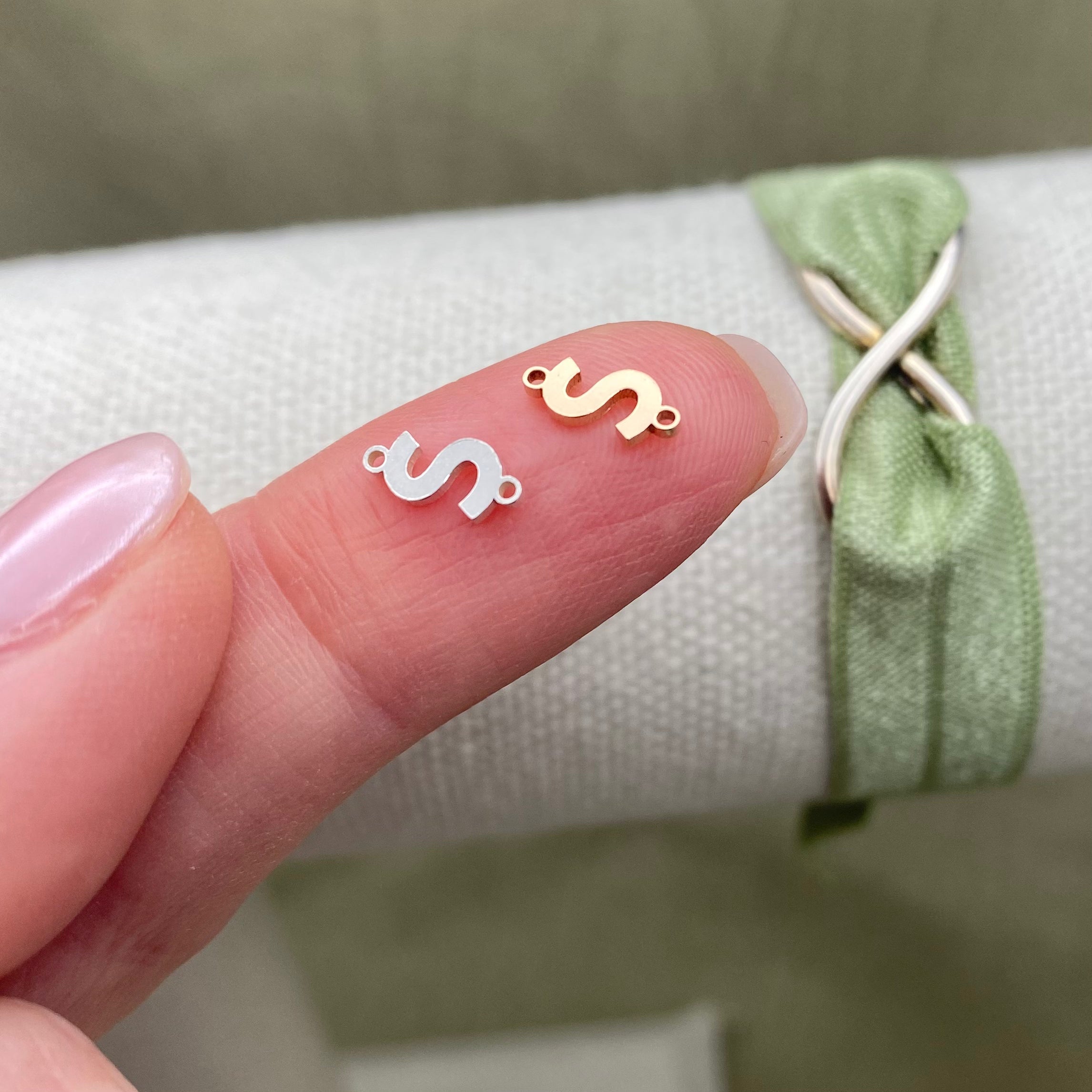 Vertical Letter Connectors - Sterling Silver - L37S