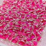 Hot Pink Opal Connectors 4mm - 3 Pack - B10