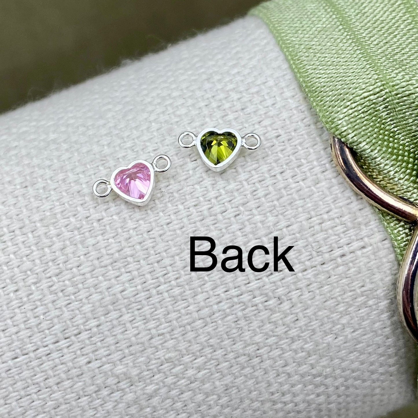 Luxe Heart Birthstone Connectors - Sterling Silver - B39S - Luxe Colors