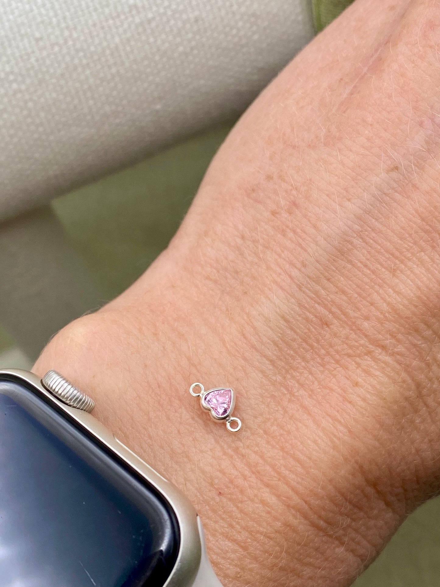 Luxe Heart Birthstone Connectors - Sterling Silver - B39S - Luxe Colors