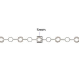 Sunburst Rolo Chain - 5MM | Sterling Silver