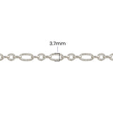 Diamond Cut Figaro Rolo Chain – 3.7mm | Sterling Silver