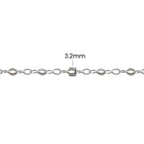 Flat Oval Cable Chain - 3.2MM | Sterling Silver