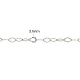 Hammered Rhombus Chain - 3.1MM | Sterling Silver