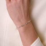 Alternating Diamond Cut Paperclip Chain - 4MM | Sterling Silver
