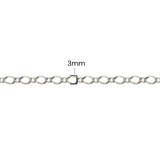 Rhombus 1+1 Chain - 3MM | Sterling Silver