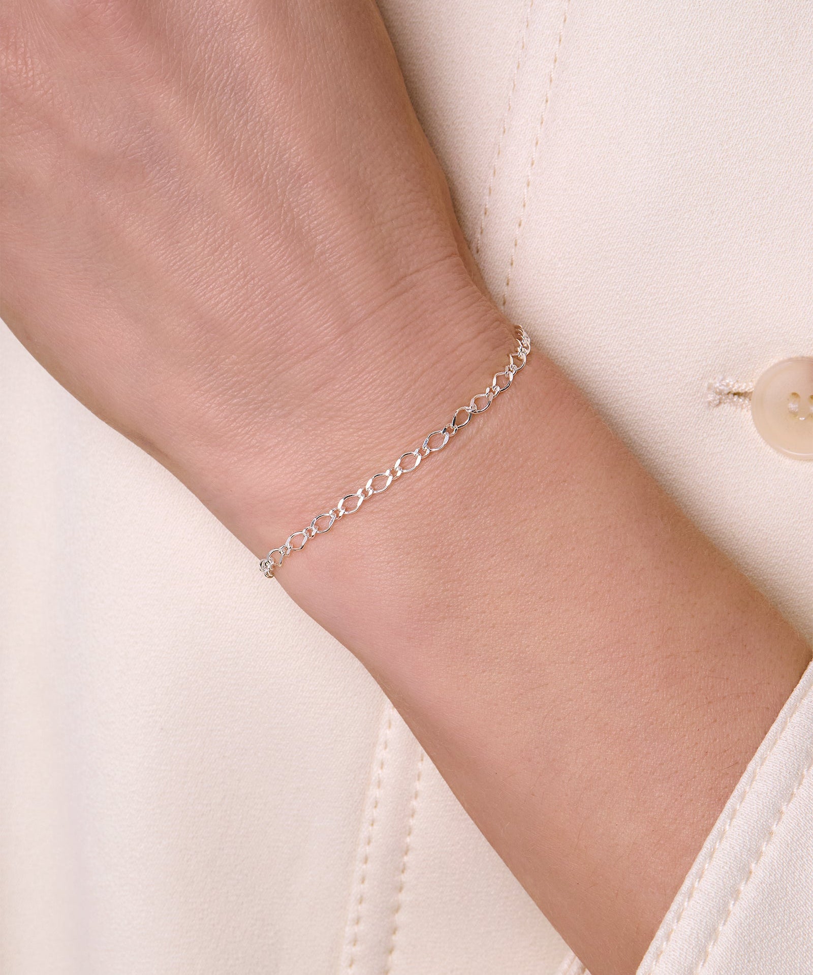 Rhombus 1+1 Chain - 3MM | Sterling Silver