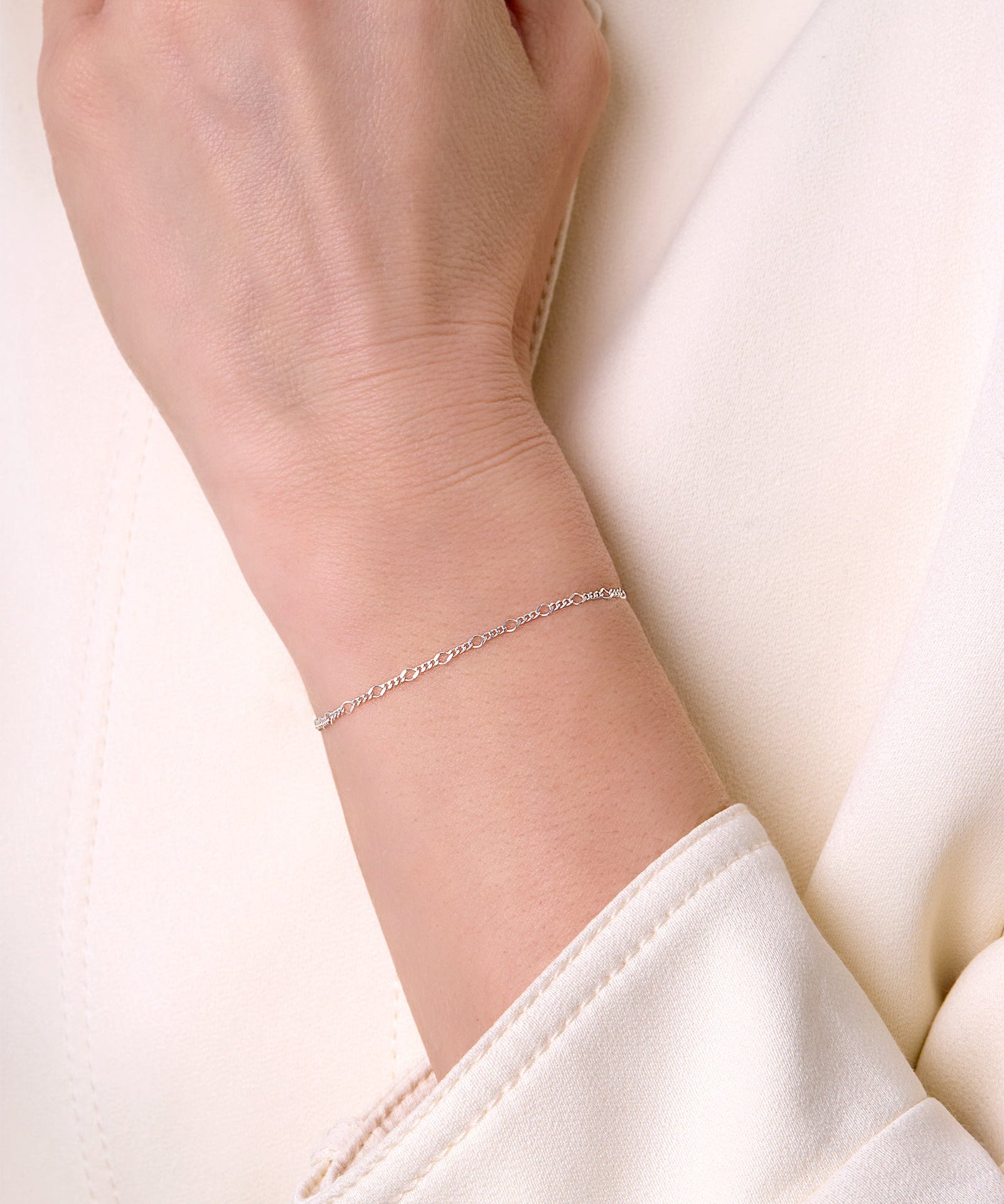 Figaro Rhombus 3+1 Chain - 2MM | Sterling Silver