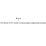 Figaro Rhombus 3+1 Chain - 2MM | Sterling Silver