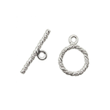 Twisted Toggle Clasp – 13mm with 23.5mm Bar | Sterling Silver