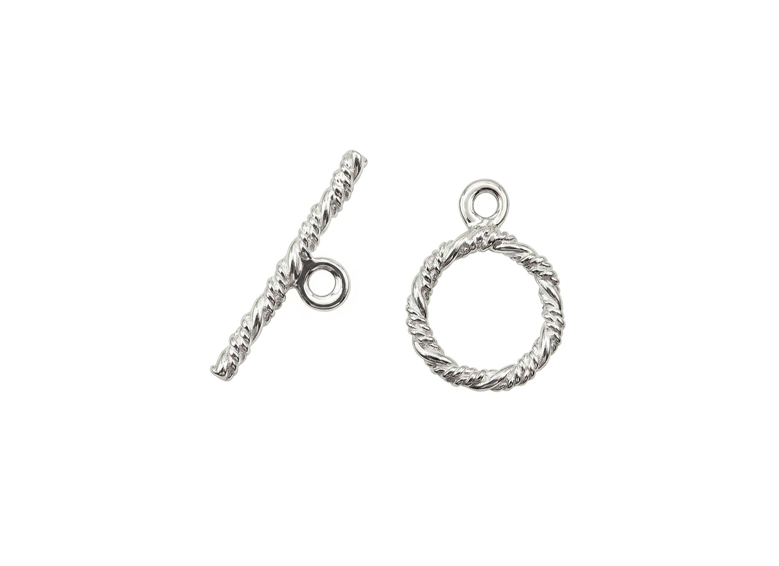 Twisted Toggle Clasp – 13mm with 23.5mm Bar | Sterling Silver