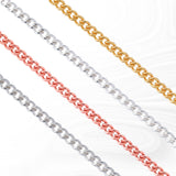Maria Permanent Jewelry Chain, Curb Chain Design, Flat Lay Links, Available in Gold Options and Silver