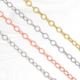 Ruby Permanent Jewelry Chain, Cable Design, Large Open Links, Available in Gold Options and Silver