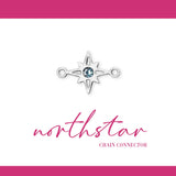 Northstar Connector | Sterling Silver | 10mm | White Gemstone | 4pk