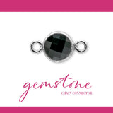 Birthstone Connectors | 4mm | .925 Sterling Silver
