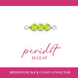 Birthstone Rock Candy Connectors | 14mm | .925 Sterling Silver