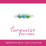 Birthstone Rock Candy Connectors | 14mm | .925 Sterling Silver