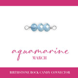 Birthstone Rock Candy Connectors | 14mm | .925 Sterling Silver