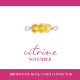 Birthstone Rock Candy Connectors | 14mm | .925 Sterling Silver