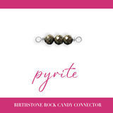 Birthstone Rock Candy Connectors | 14mm | .925 Sterling Silver