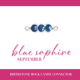 Birthstone Rock Candy Connectors | 14mm | .925 Sterling Silver