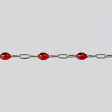 Silvia Permanent Jewelry Chain, White Enamel Design, Cable Links, Available in Gold Filled and Sterling Silver