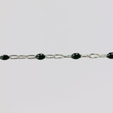 Silvia Permanent Jewelry Chain, White Enamel Design, Cable Links, Available in Gold Filled and Sterling Silver