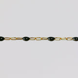 Silvia Permanent Jewelry Chain, White Enamel Design, Cable Links, Available in Gold Filled and Sterling Silver