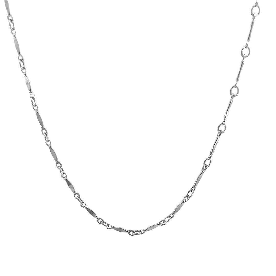 Brittany Permanent Jewelry Chain, Dapped Bar Design, Bar with Small Links, Available in Gold Filled and Silver