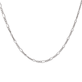 Charlie Permanent Jewelry Chain, Figaro Design, Lie Flat Links, Available in Gold Options and Sterling Silver